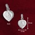 Blessing Ganpati Heart Shape Pendant in Pure Silver & Pure Gold - Size: 13x19 mm