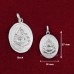 Lord Ganesha Oval Shape Pendant in Pure Silver & Pure Gold - Size: 18x27 mm