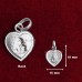 Heart Shape Shiva Pendant in Pure Silver & Pure Gold - Size: 15x19 mm