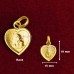 Heart Shape Shiva Pendant in Pure Silver & Pure Gold - Size: 15x19 mm