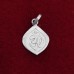 Leaf Shape Om Locket in Pure Silver & Pure Gold - Size: 18x24 mm