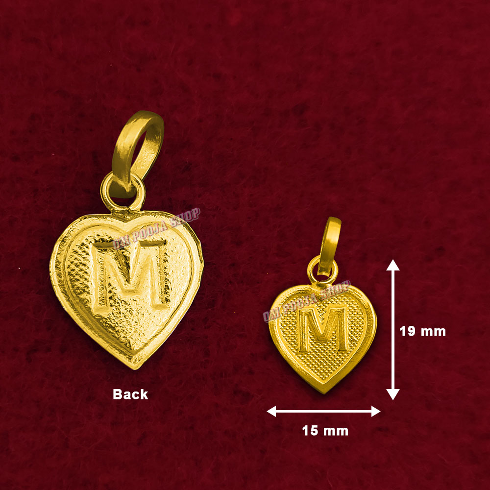 Gold M Pendant 