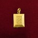 OM Rectangle Shape Locket in Pure Silver & Pure Gold - Size: 17x25 mm