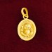 One Side Ganpati Glowing Oval Shape Pendant in Pure Silver & Pure Gold - Size: 15x21 mm