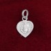 One Side Ganpati Heart Shape Pendant in Pure Silver & Pure Gold - Size: 13x19 mm