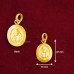 Oval Shape Saibaba Pendant in Pure Silver & Pure Gold - Size: 13x22 mm