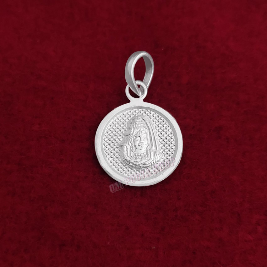 Round Shape Designer Shankar Bhagwant Locket in Pure Silver & Pure Gold - Size: 16x20 mm