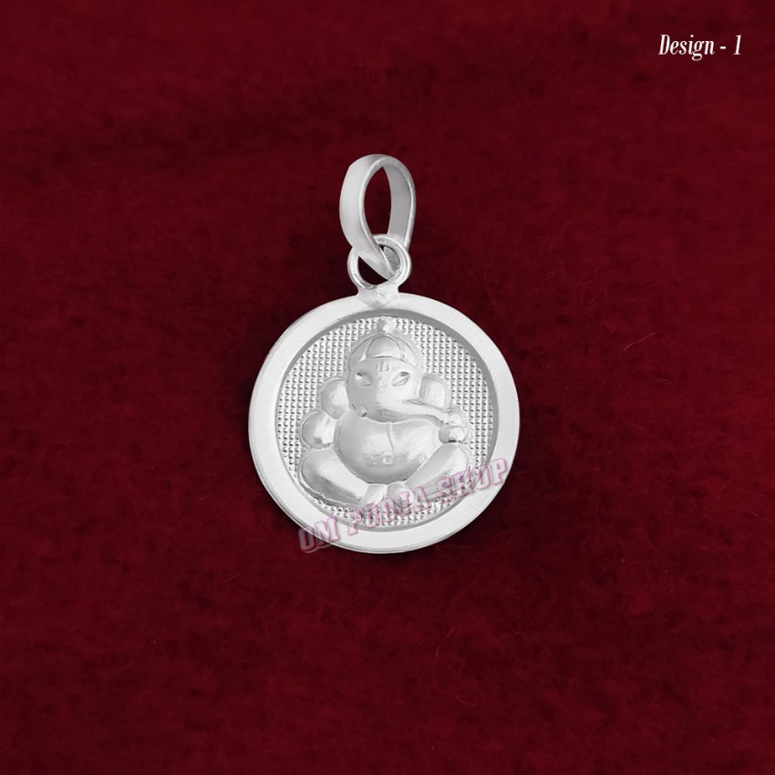 Round Shape Bhagawan Ganesha Pendant in Pure Silver & Pure Gold