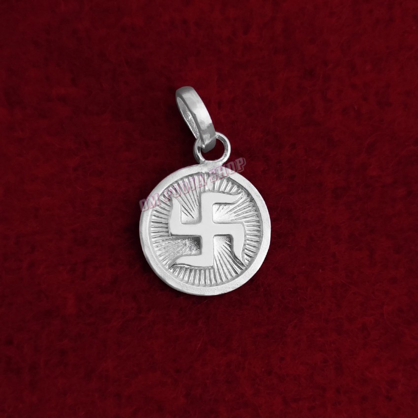 Swastik pendant deals silver