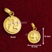 Round Shape Swastika Pendant  in Pure Silver & Pure Gold - Size: 15x19 mm