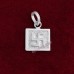 Square Shape Swastika Pendant in Pure Silver & Pure Gold - Size: 15x17 mm