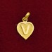 V Letter Pendant in Pure Silver & Pure Gold - Size: 15x19 mm