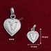 V Letter Pendant in Pure Silver & Pure Gold - Size: 15x19 mm