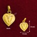 V Letter Pendant in Pure Silver & Pure Gold - Size: 15x19 mm