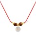 Gomti Chakra Silver Pendant with Brass Capping Rudraksha Beads