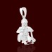 Lord Hanuman Showing Ram Sita in His Chest in Sterling Silver Pendant