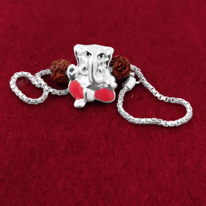 Ganpati Rakhi Bracelet in Sterling Silver