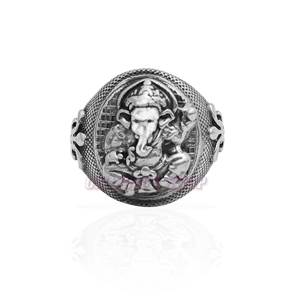Ganesh 925 Sterling Silver Ring Great Ganesha Blessing 4 Hands Lord of  Success Wealth Wisdom Om Aum Ganapati Talisman Amulet Good Luck Ohm Symbol  - ELIZ Jewelry and Gems