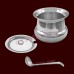 Puja Ghee Pot / Oil Jar with Lid & Spoon in Pure Silver