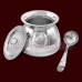 Pure Silver Ghee Loti / Ghee Pot/ Oil Jar with Lid & Spoon