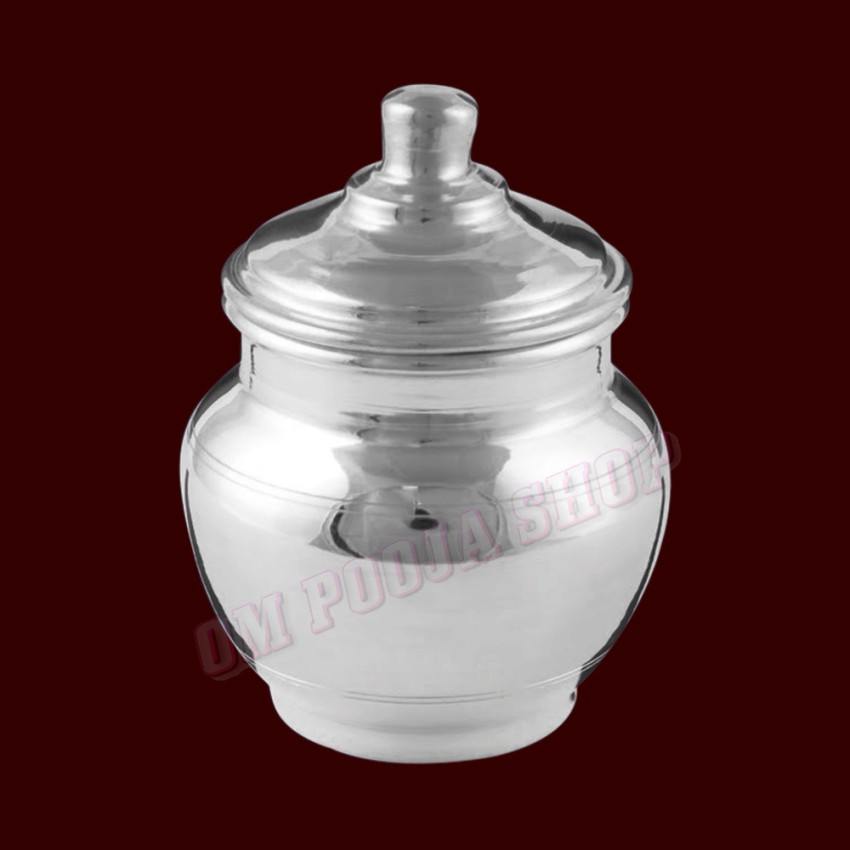 Silver Puja Ghee Container / Pot / Oil Jar