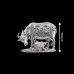 Astalaxmi Kamdhenu Gay (Cow) and Bachhada (Calf) Statue in 925 Silver - Size: 2 inches