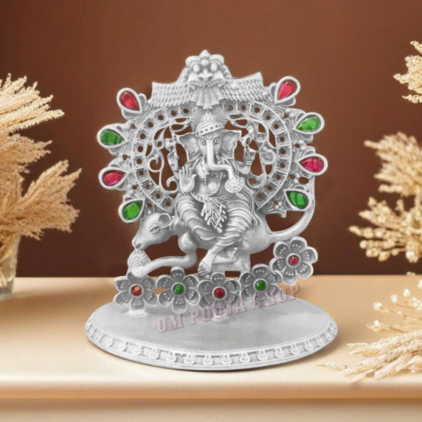 Ganesh on Mouse Idol in Sterling Silver