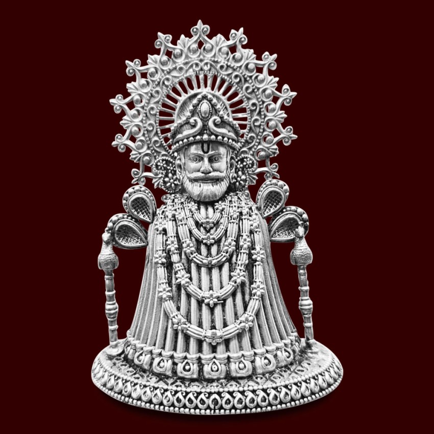 Khatu Shyam Ji Silver Idol - Size: 3 to 4 inches