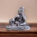 Laddu Gopal Krishna Eating Makhan Statue in Silver - 2 Inch