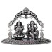 Lakshmi Ganesh 925 Pure Silver Idol - Size: 2.5 x 3.5 x 1.75 inches