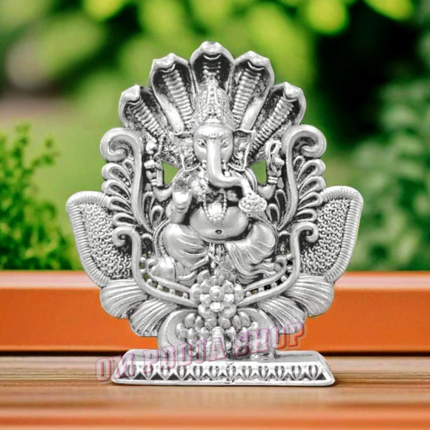 Lambodar Ganesha with Sheshnag Idol in 925 Silver