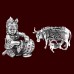 Makkha Gopal Baby Shri Krishna Idol with Kamdhenu Gaay Cow in 925 Pure Silver