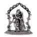 Radha Krishna Pure Silver Murti - Size: 2.4 x 2.25 x 1.25 inches