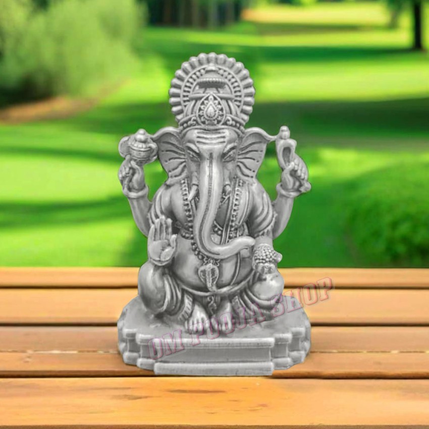 Silver Ganesh Murti For Puja - 2 inch