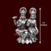 Lord Vishnu and Mata Mahalakshmi Idol in Pure Silver - Size: 1.8 inches