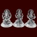 Ganpati Laxmi Saraswati Statue Set in Sterling Silver - Size: 3.5 inches