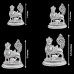 Kamdhenu Gay (Cow) and Bachhada (Calf) Statue in Pure Silver - Size: 2 to 3.5 inches