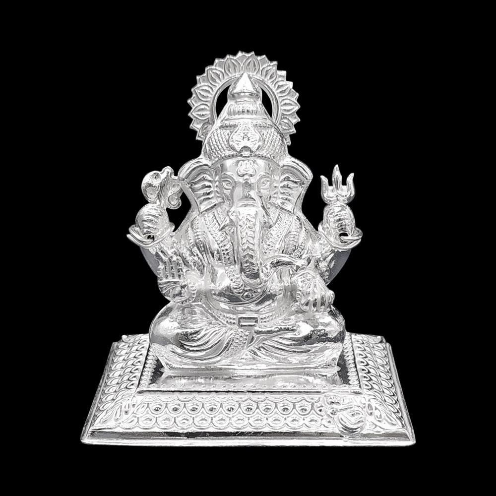 Buy Maha Ganpati Small Idol in Pure Silver India USA UK