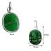 Ganpati Pendant in Green Jade Stone with Pure Silver