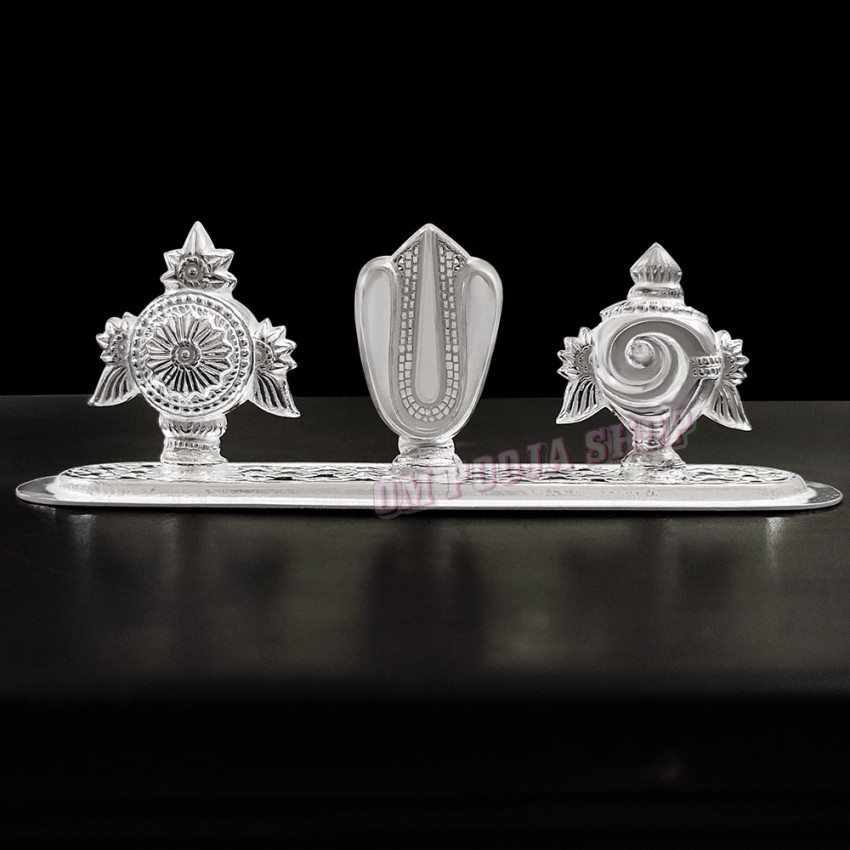 Tirupati Balaji Shanku Chakra Pratick in Pure Silver