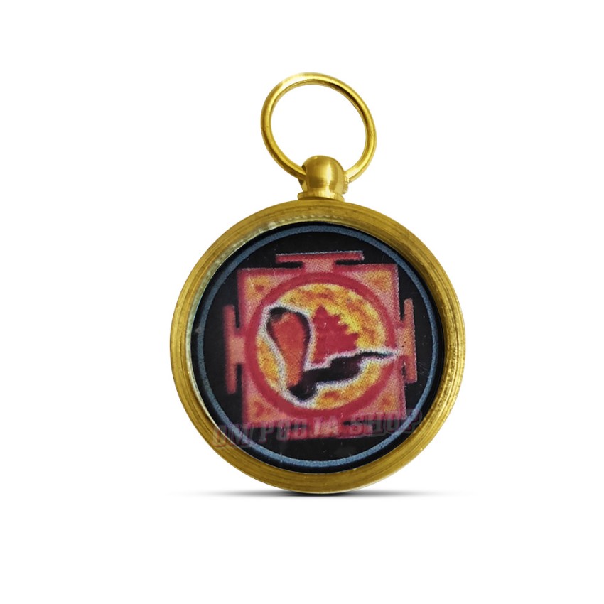 Kaal Sarp Yantra Pendant In Brass With Glass